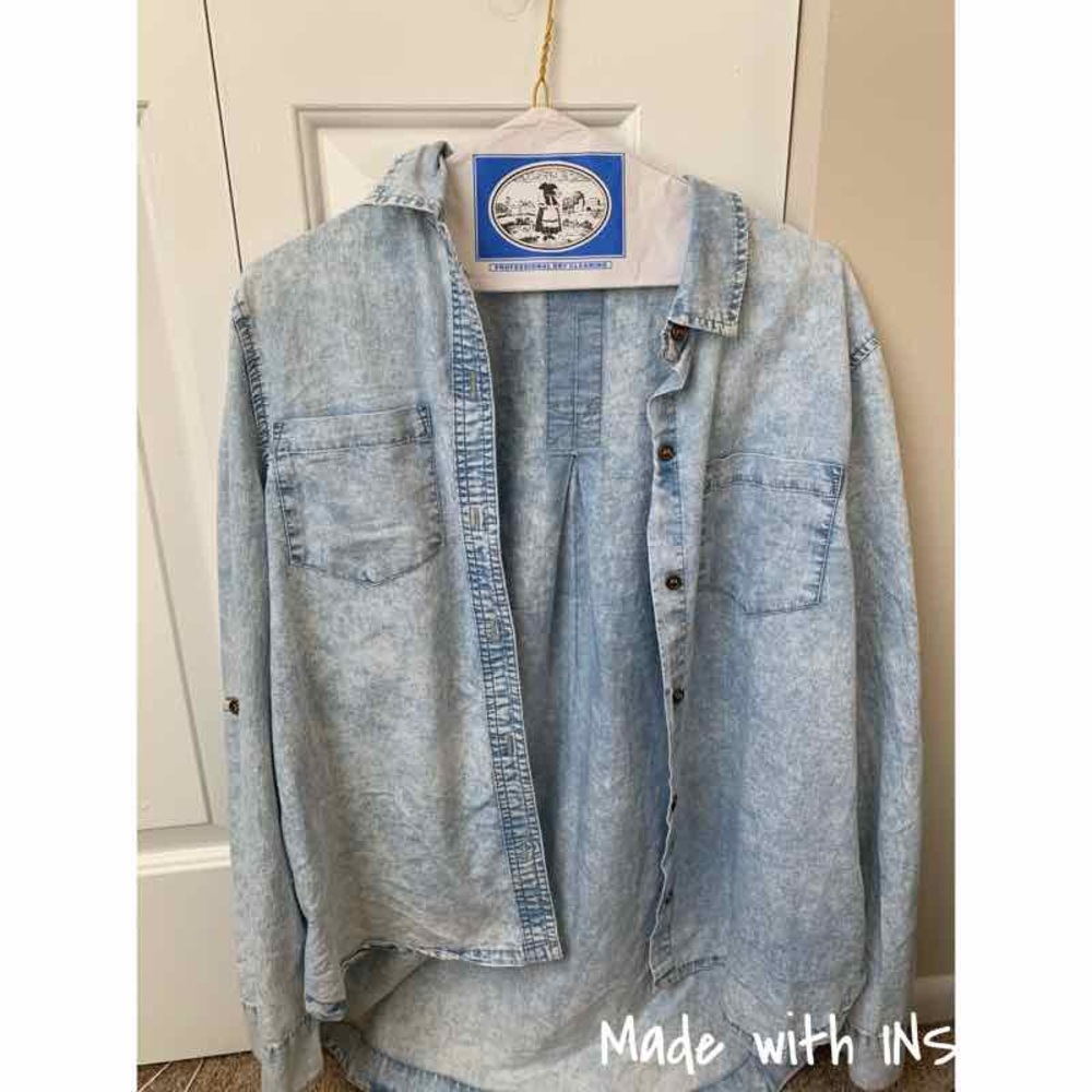 Faux Jean button up